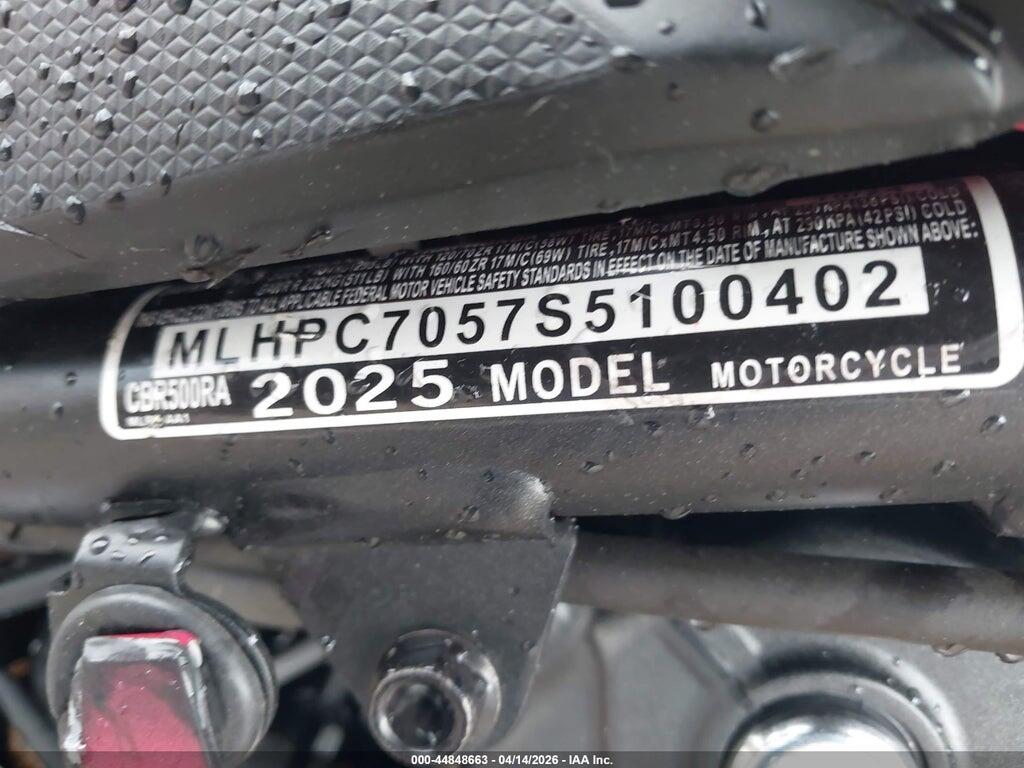 MLHPC7057S5100402 2025 HONDA CBR500 photo no. 10