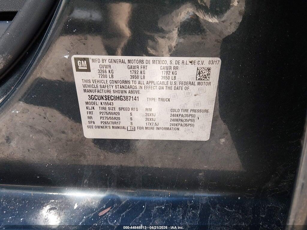 3GCUKSEC8HG387141 2017 CHEVROLET SILVERADO 1500 photo no. 9