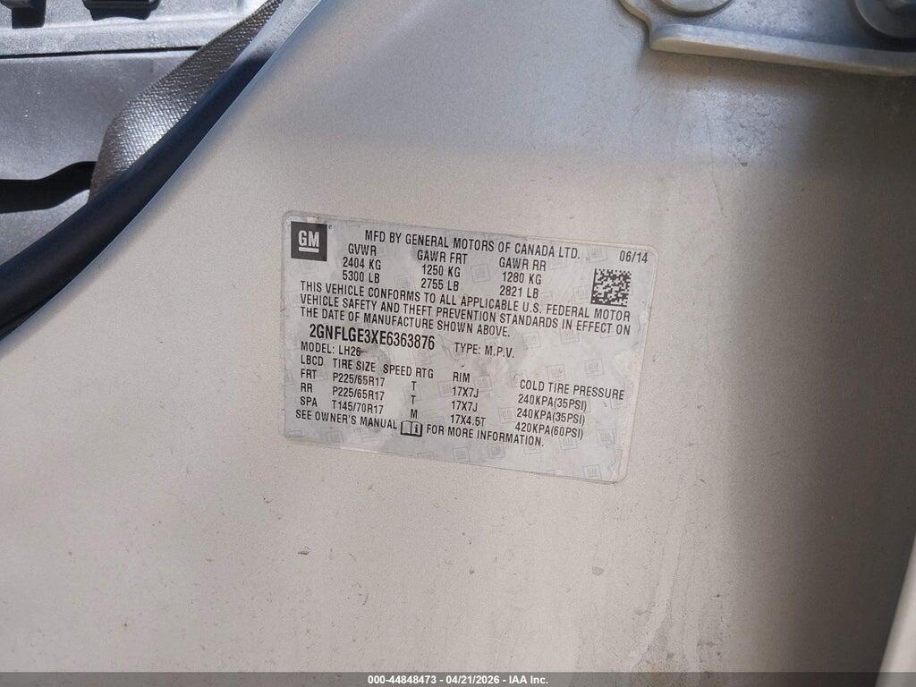 2GNFLGE3XE6363876 2014 CHEVROLET EQUINOX photo no. 9