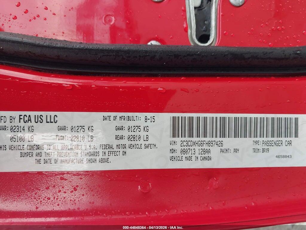 2C3CDXHG6FH897426 2015 DODGE CHARGER photo no. 9