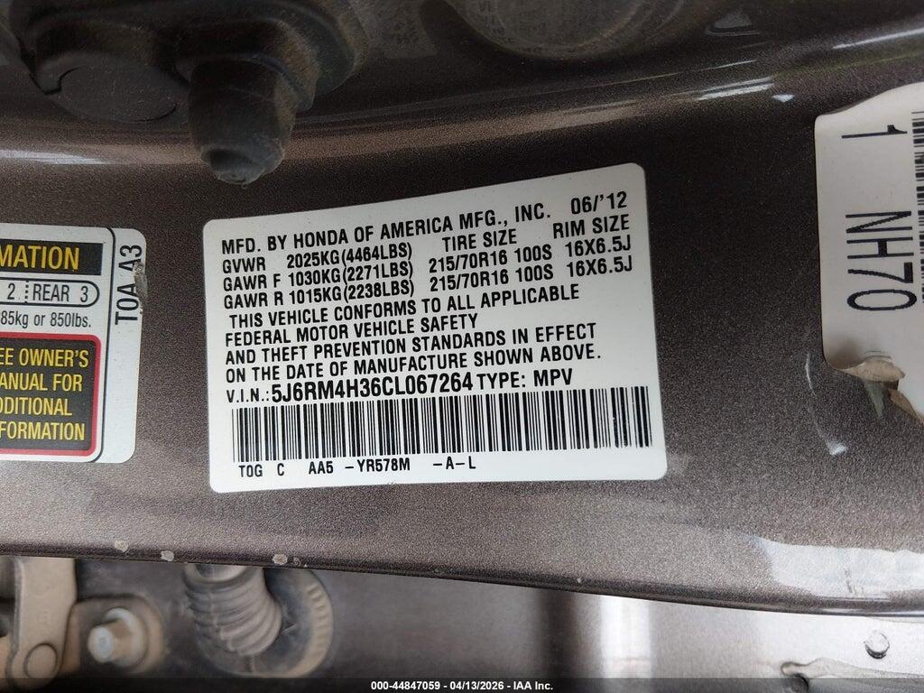 5J6RM4H36CL067264 2012 HONDA CR-V photo no. 9