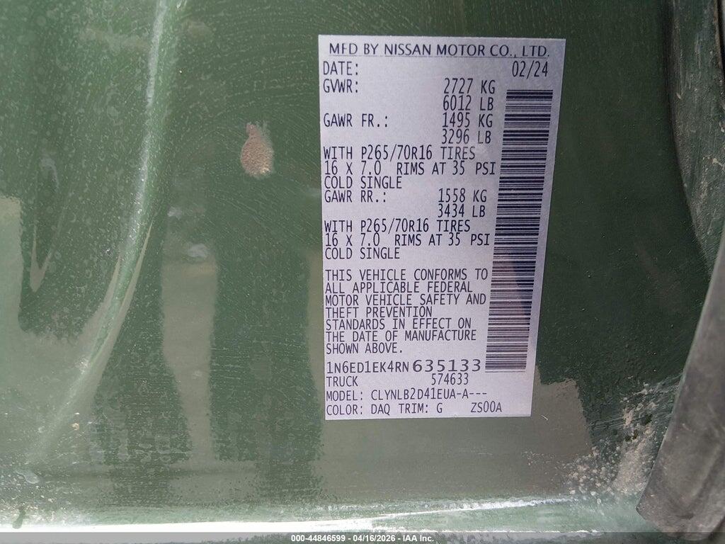 1N6ED1EK4RN635133 2024 NISSAN FRONTIER photo no. 9