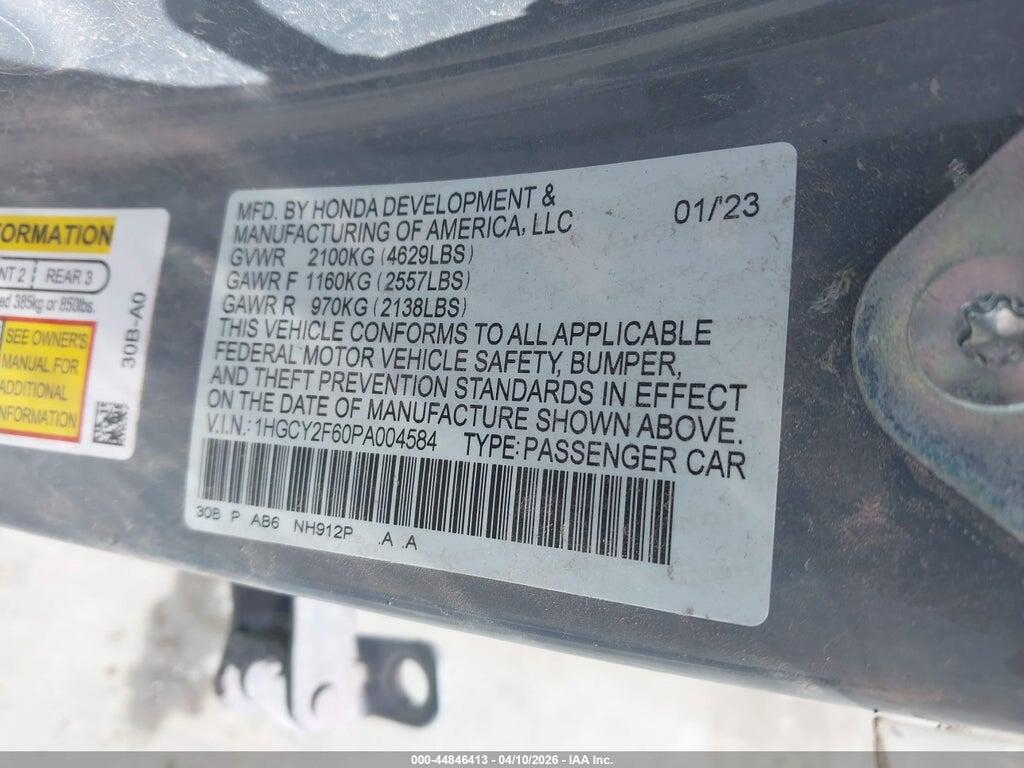 1HGCY2F60PA004584 2023 HONDA ACCORD HYBRID photo no. 9