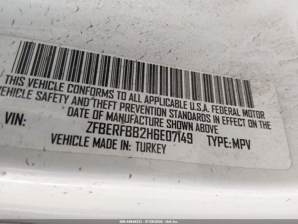 ZFBERFBB2H6E07149 2017 RAM PROMASTER CITY photo no. 9