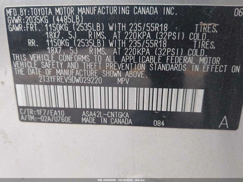 2T3YFREV9DW029220 2013 TOYOTA RAV4 photo no. 9