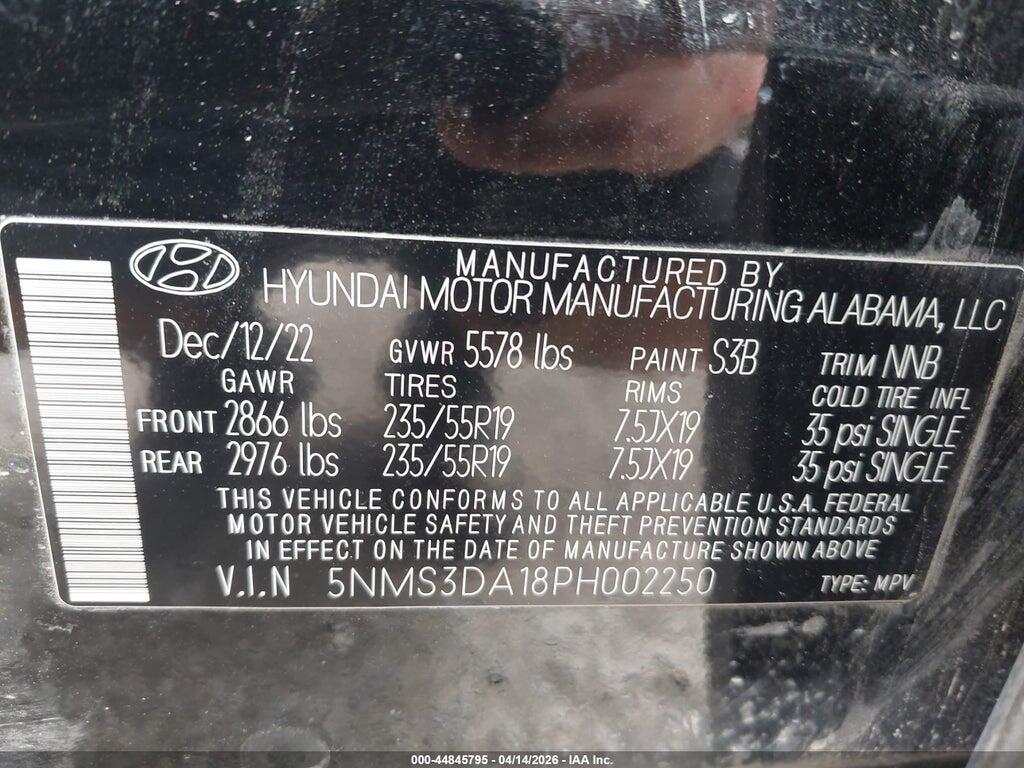 5NMS3DA18PH002250 2023 HYUNDAI SANTA FE HYBRID photo no. 9