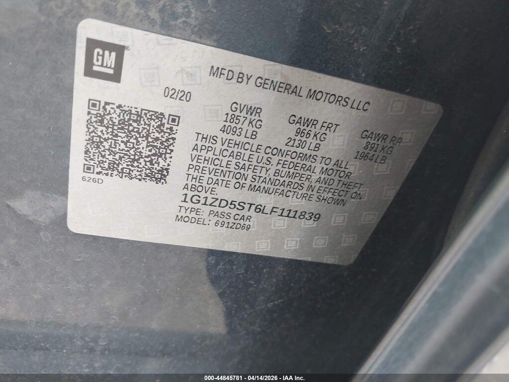 1G1ZD5ST6LF111839 2020 CHEVROLET MALIBU photo no. 9