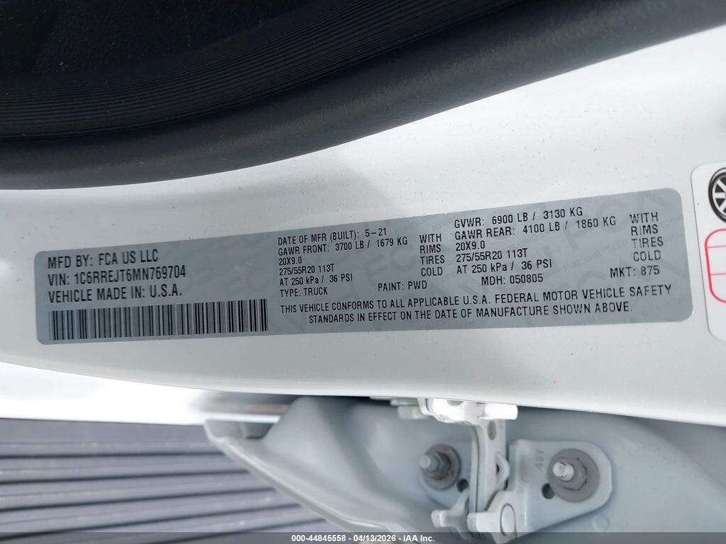 1C6RREJT6MN769704 2021 RAM 1500 photo no. 9