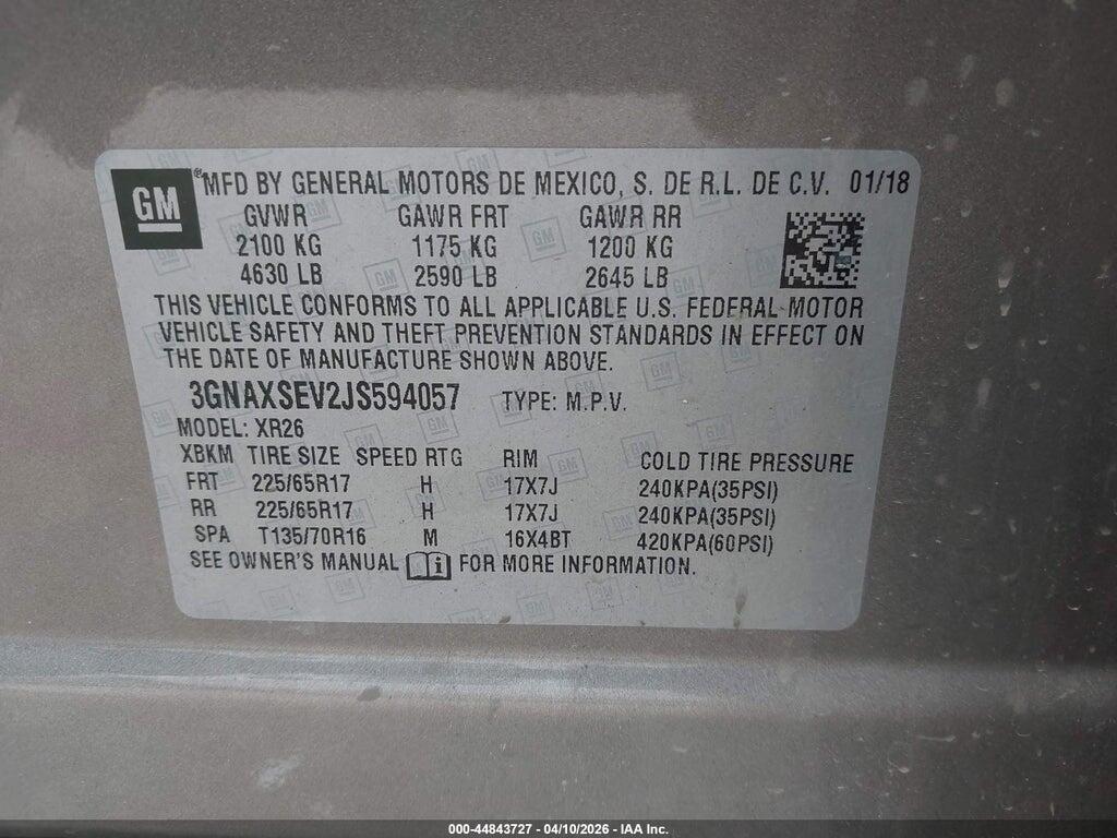 3GNAXSEV2JS594057 2018 CHEVROLET EQUINOX photo no. 9