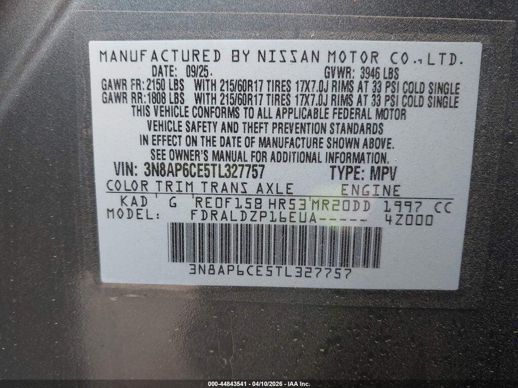 3N8AP6CE5TL327757 2026 NISSAN KICKS photo no. 9