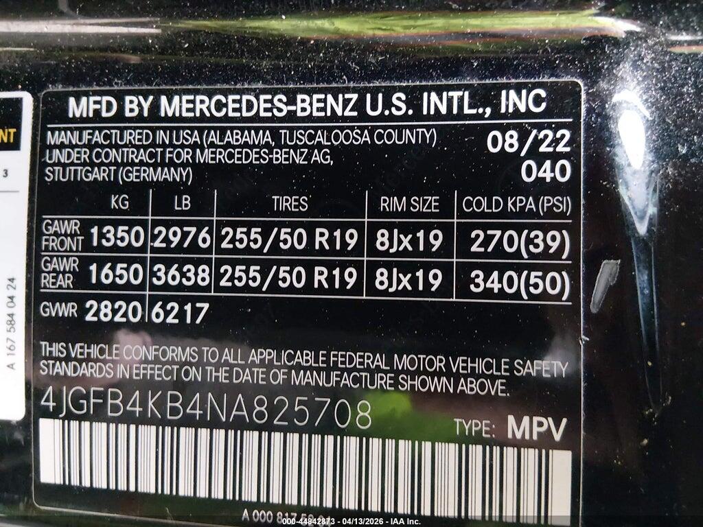 4JGFB4KB4NA825708 2022 MERCEDES-BENZ GLE 350 photo no. 9