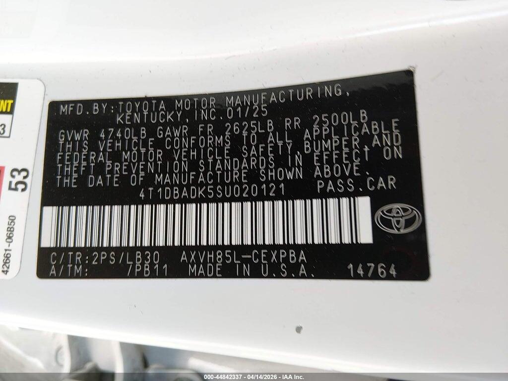 4T1DBADK5SU020121 2025 TOYOTA CAMRY photo no. 9