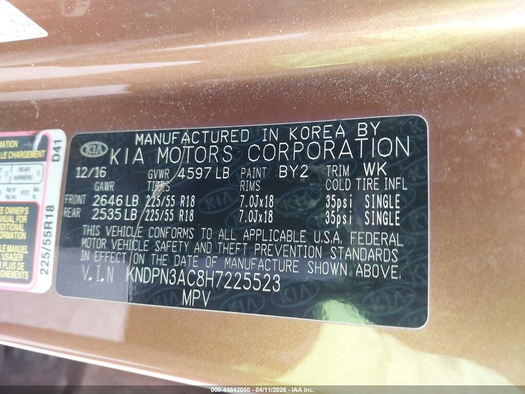 KNDPN3AC8H7225523 2017 KIA SPORTAGE photo no. 9