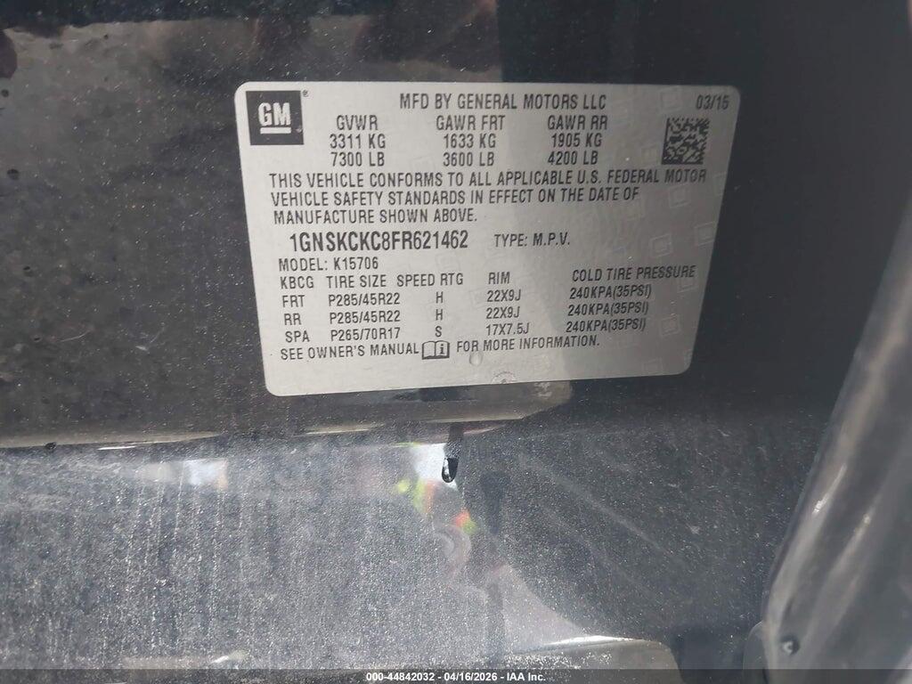 1GNSKCKC8FR621462 2015 CHEVROLET TAHOE photo no. 9
