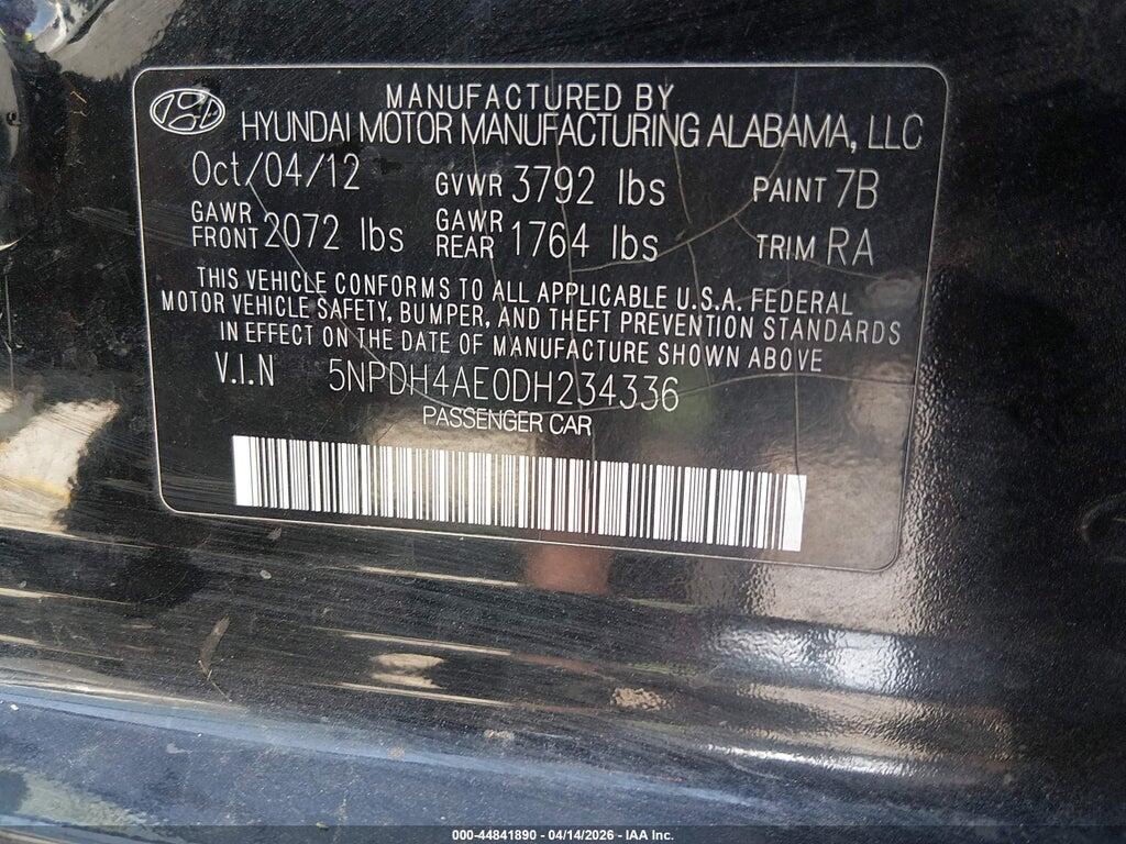 5NPDH4AE0DH234336 2013 HYUNDAI ELANTRA photo no. 9