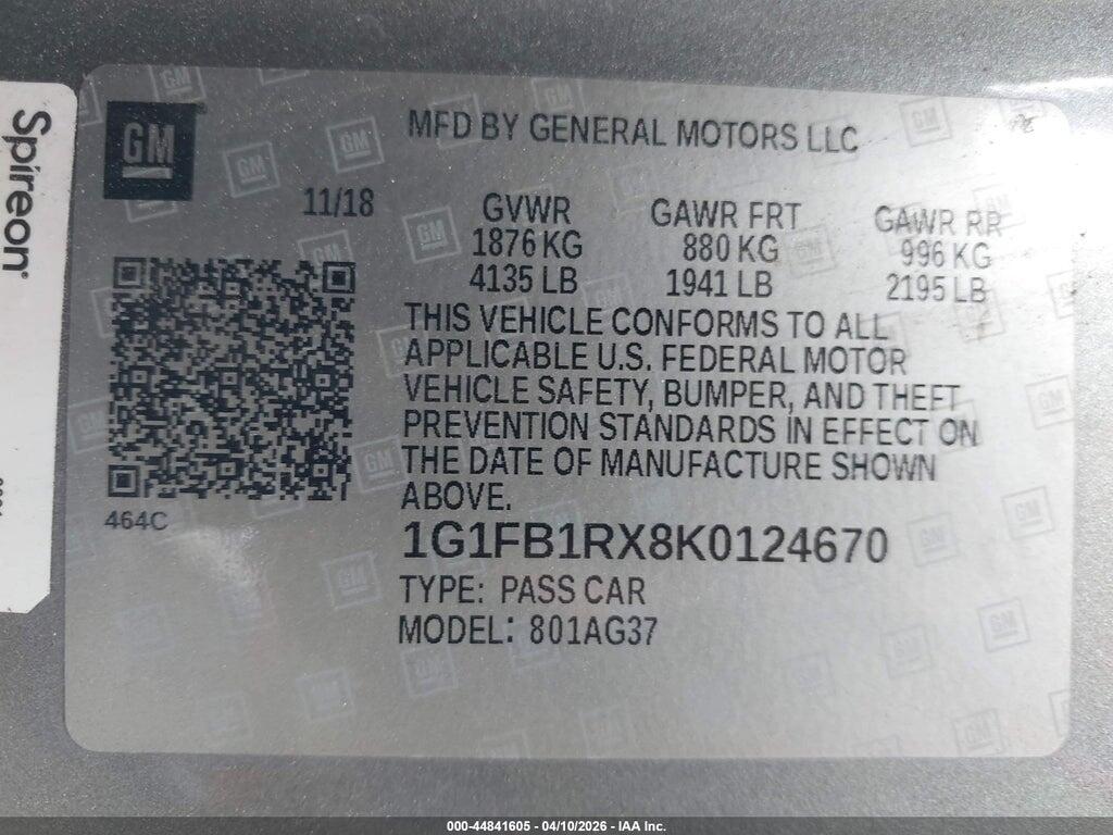 1G1FB1RX8K0124670 2019 CHEVROLET CAMARO photo no. 9