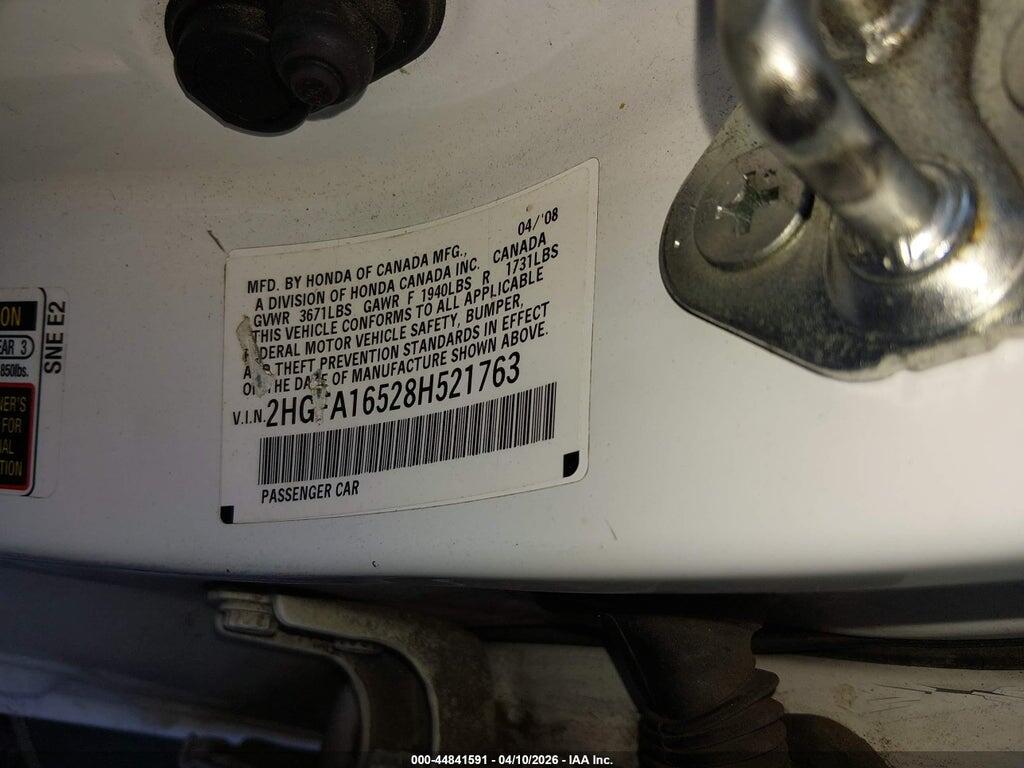 2HGFA16528H521763 2008 HONDA CIVIC photo no. 9
