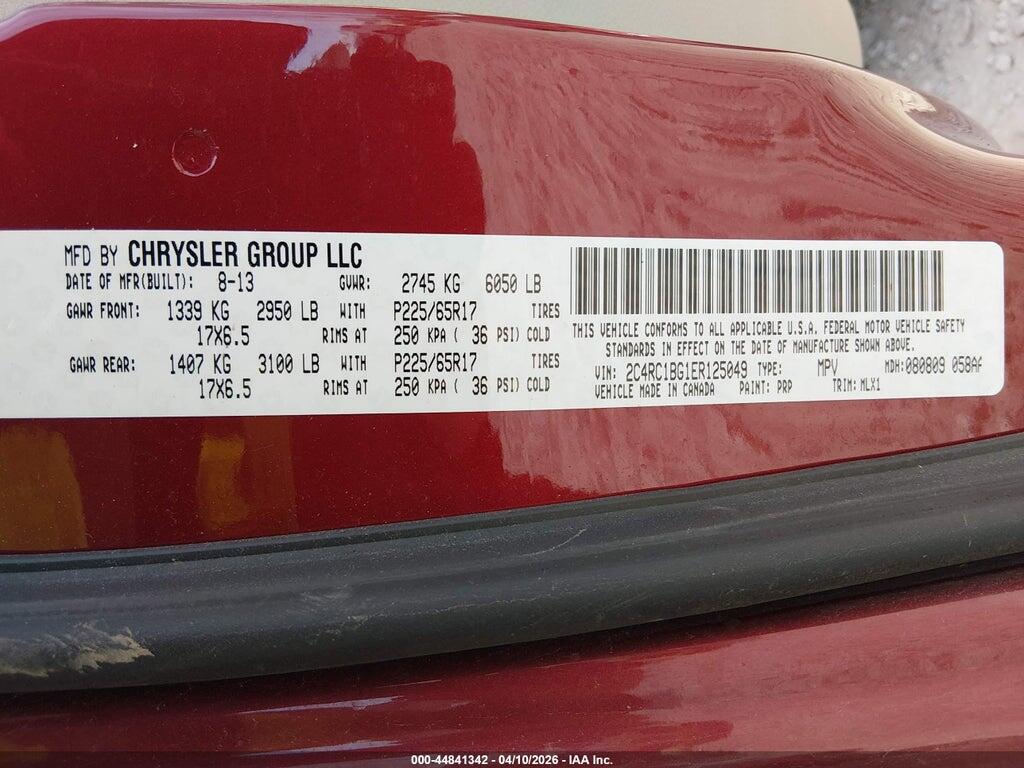 2C4RC1BG1ER125049 2014 CHRYSLER TOWN & COUNTRY photo no. 9