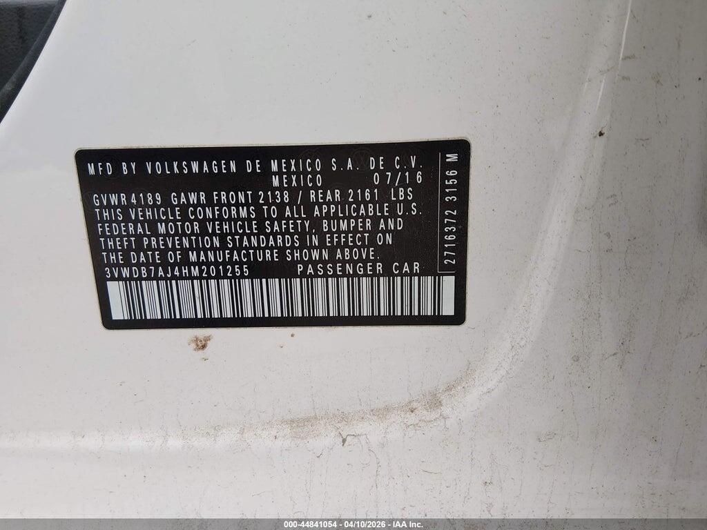 3VWDB7AJ4HM201255 2017 VOLKSWAGEN JETTA photo no. 9