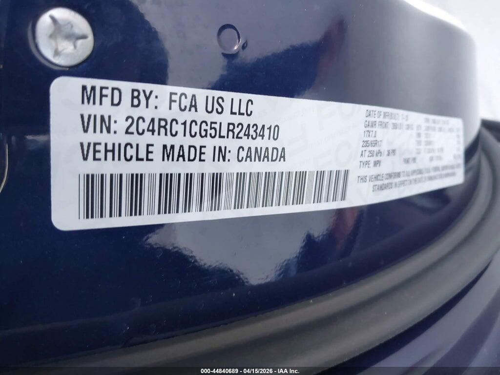 2C4RC1CG5LR243410 2020 CHRYSLER VOYAGER photo no. 9
