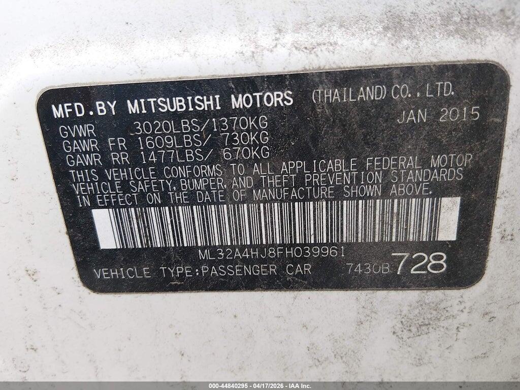 ML32A4HJ8FH039961 2015 MITSUBISHI MIRAGE photo no. 9