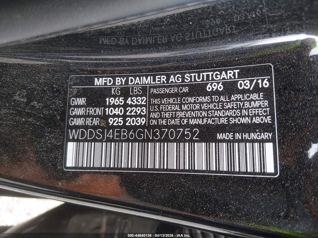 WDDSJ4EB6GN370752 2016 MERCEDES-BENZ CLA 250 photo no. 9