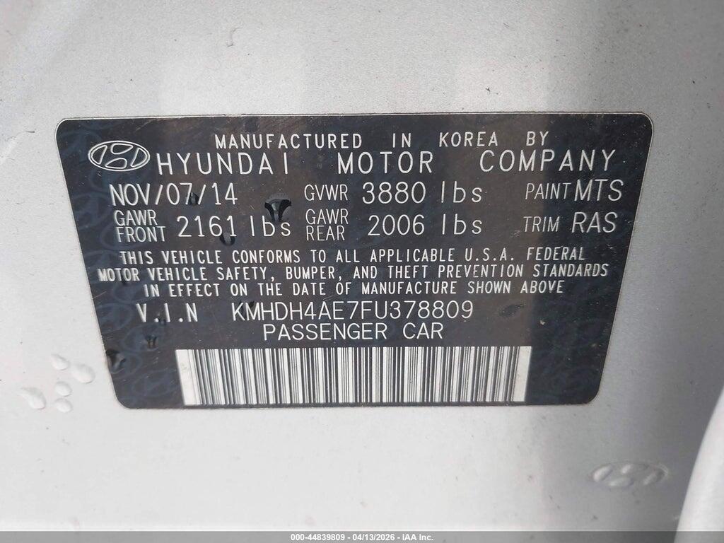 KMHDH4AE7FU378809 2015 HYUNDAI ELANTRA photo no. 9