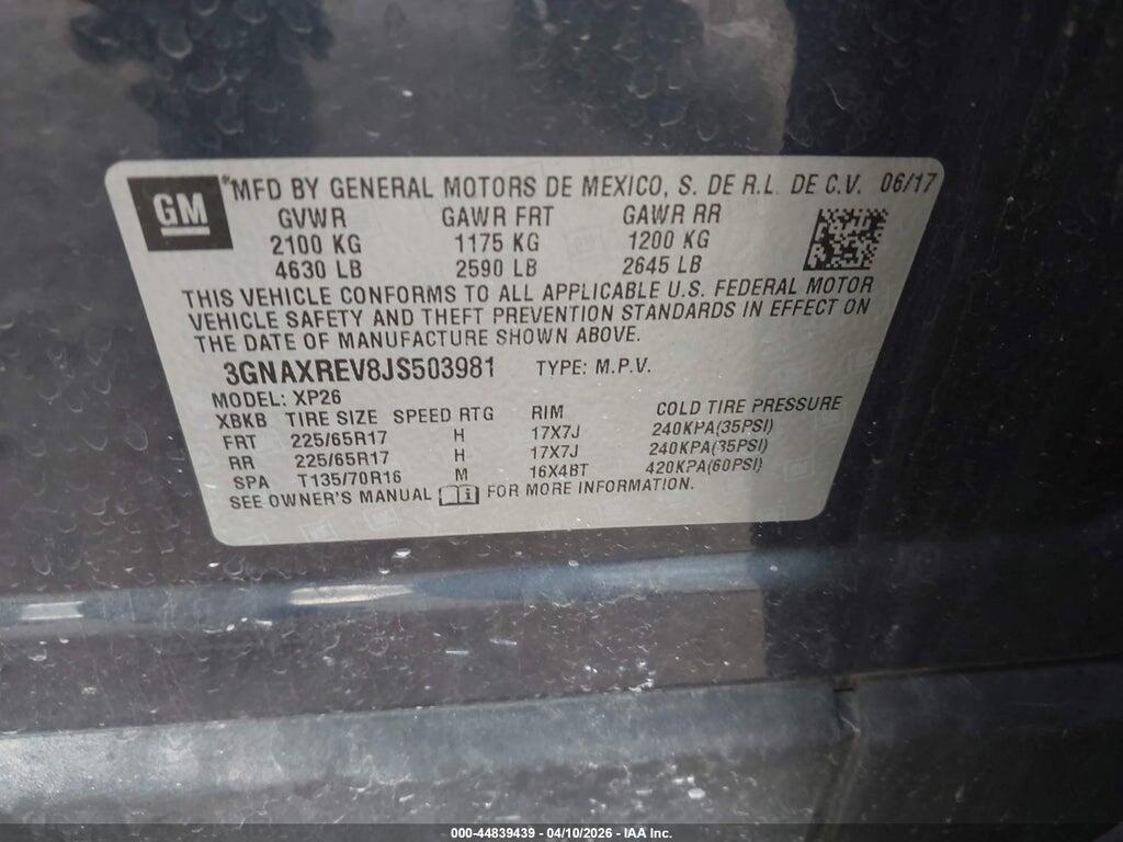 3GNAXREV8JS503981 2018 CHEVROLET EQUINOX photo no. 9