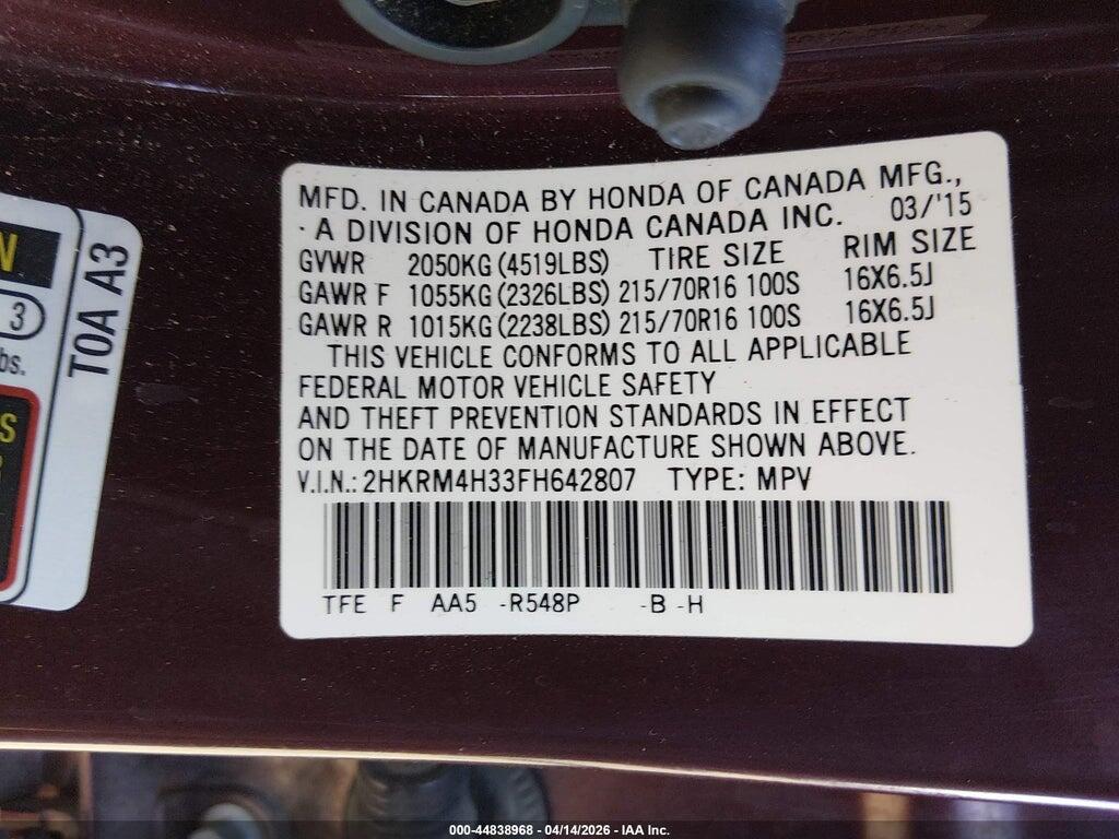 2HKRM4H33FH642807 2015 HONDA CR-V photo no. 9