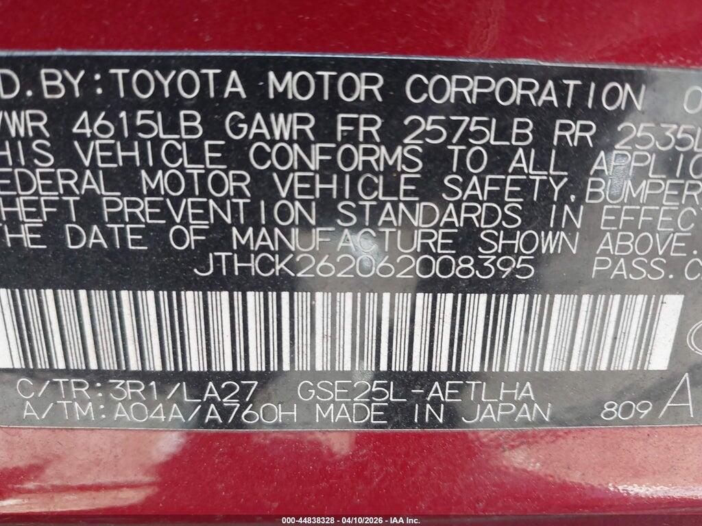 JTHCK262062008395 2006 LEXUS IS 250 photo no. 9