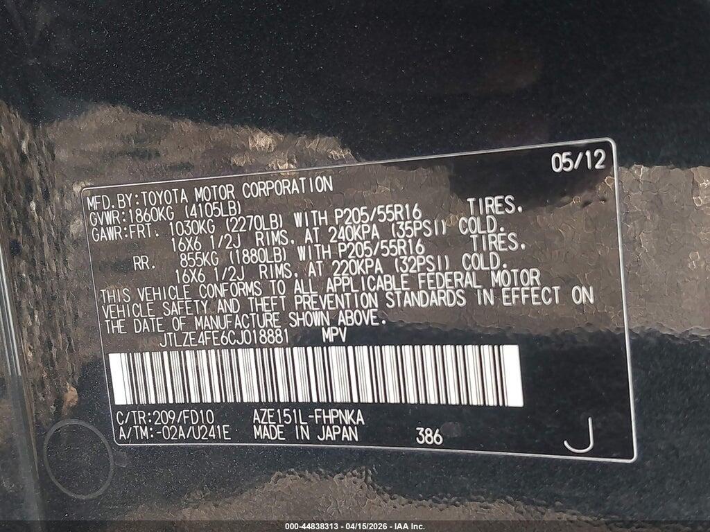 JTLCE4FE6CJ018881 2012 TOYOTA SCION XB photo no. 9