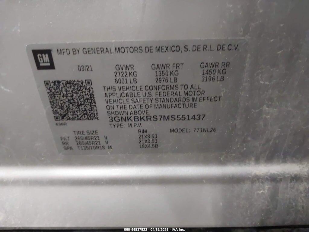3GNKBKRS7MS551437 2021 CHEVROLET BLAZER photo no. 9