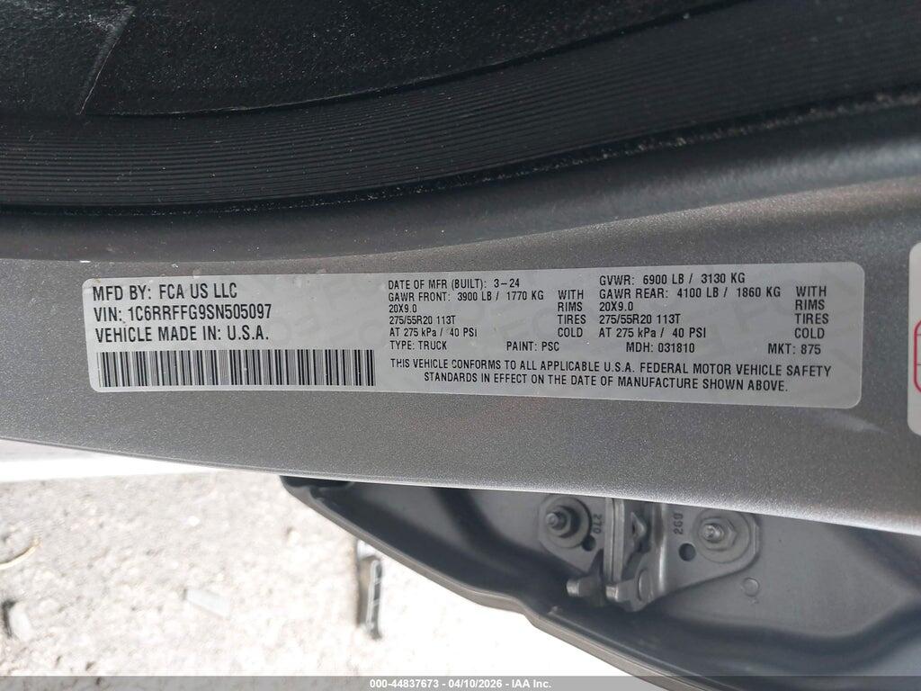 1C6RRFFG9SN505097 2025 RAM 1500 photo no. 9