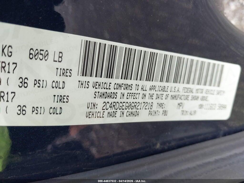 2C4RDGEG0GR217218 2016 DODGE GRAND CARAVAN photo no. 9