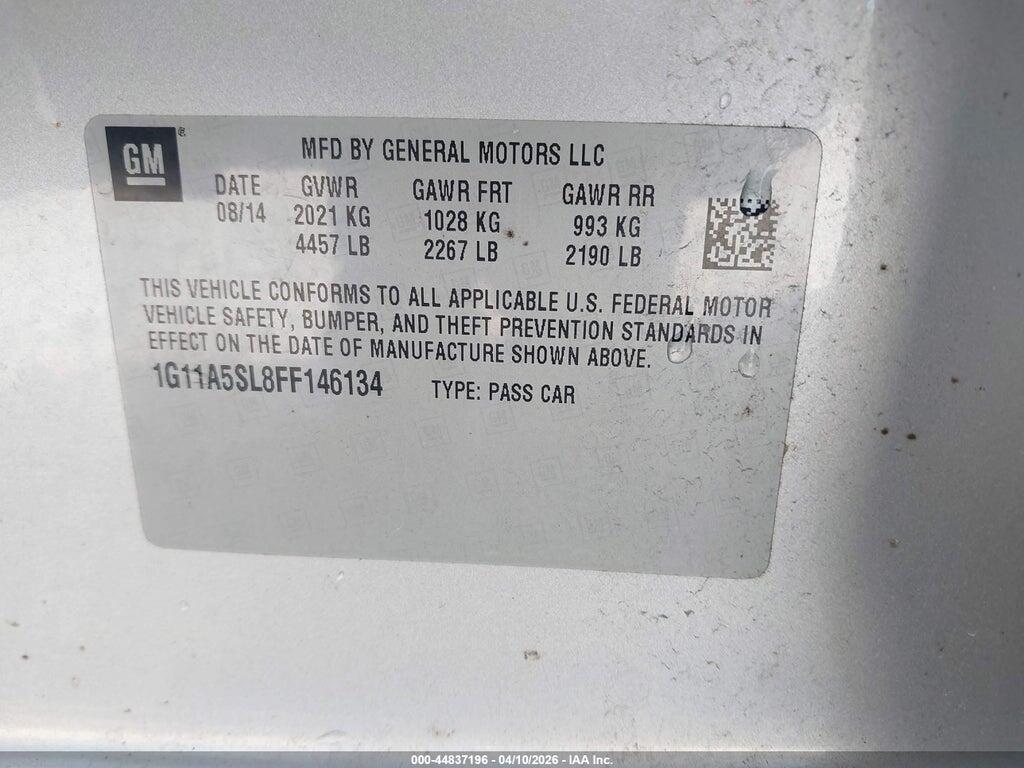 1G11A5SL8FF146134 2015 CHEVROLET MALIBU photo no. 9