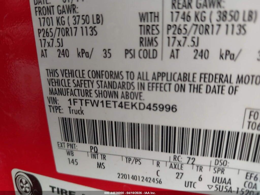 1FTFW1ET4EKD45996 2014 FORD F-150 photo no. 9