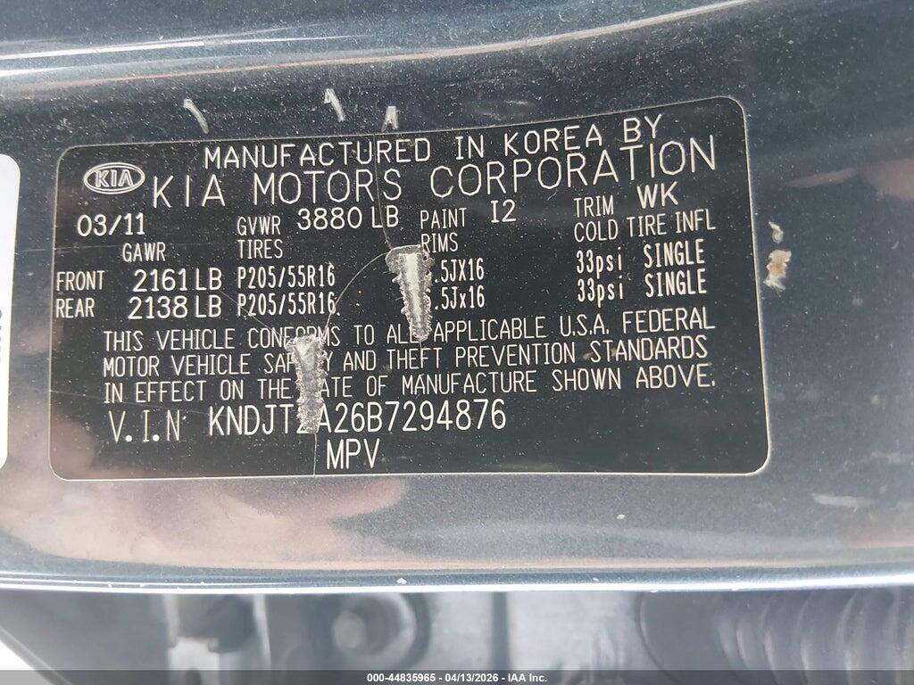 KNDJT2A26B7294876 2011 KIA SOUL photo no. 9