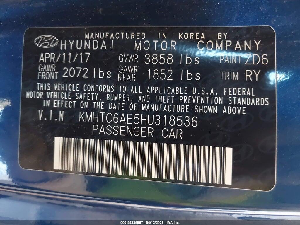 KMHTC6AE5HU318536 2017 HYUNDAI VELOSTER photo no. 9