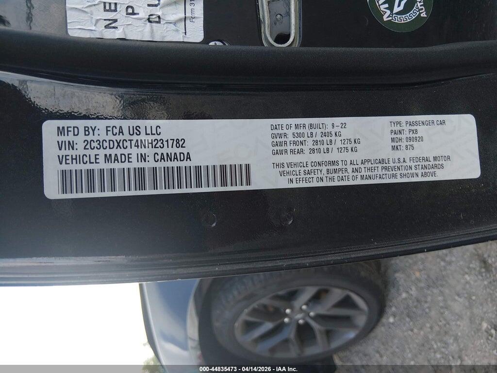 2C3CDXCT4NH231782 2022 DODGE CHARGER photo no. 9