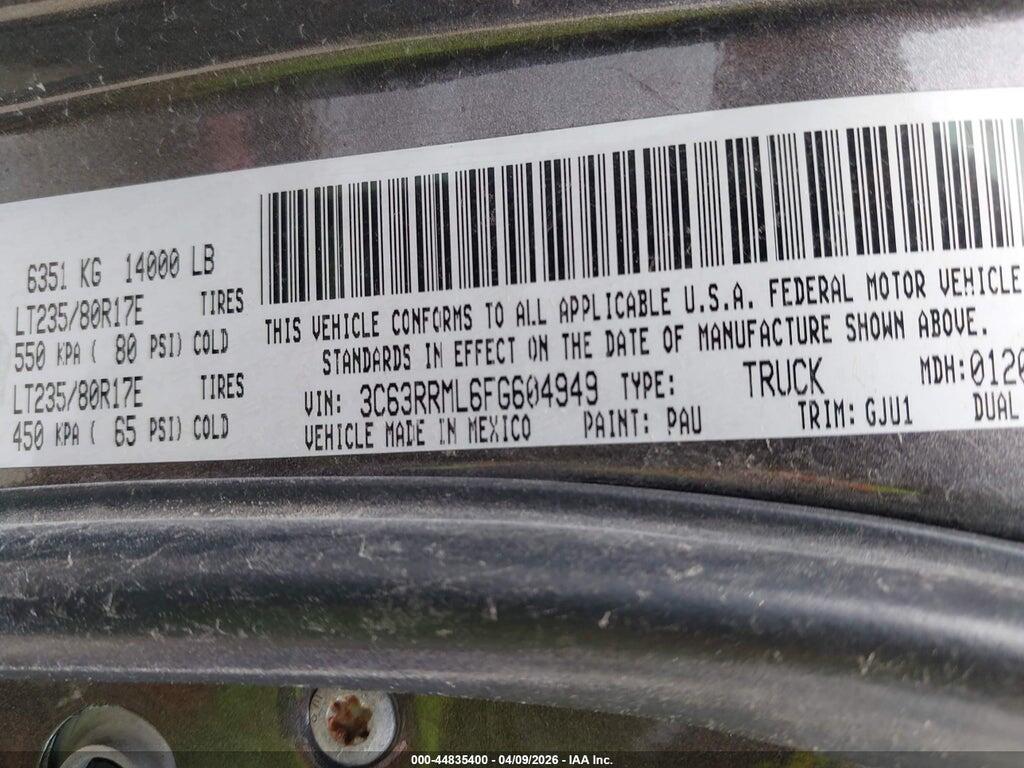 3C63RRML6FG604949 2015 RAM 3500 photo no. 9