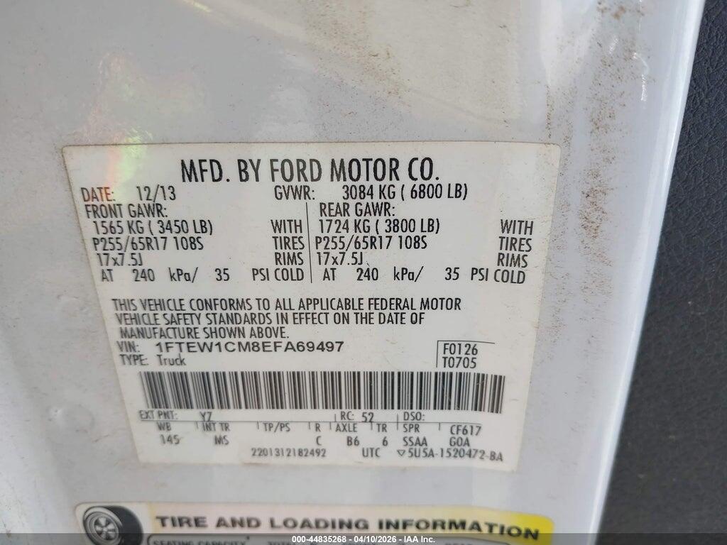 1FTEW1CM8EFA69497 2014 FORD F-150 photo no. 9