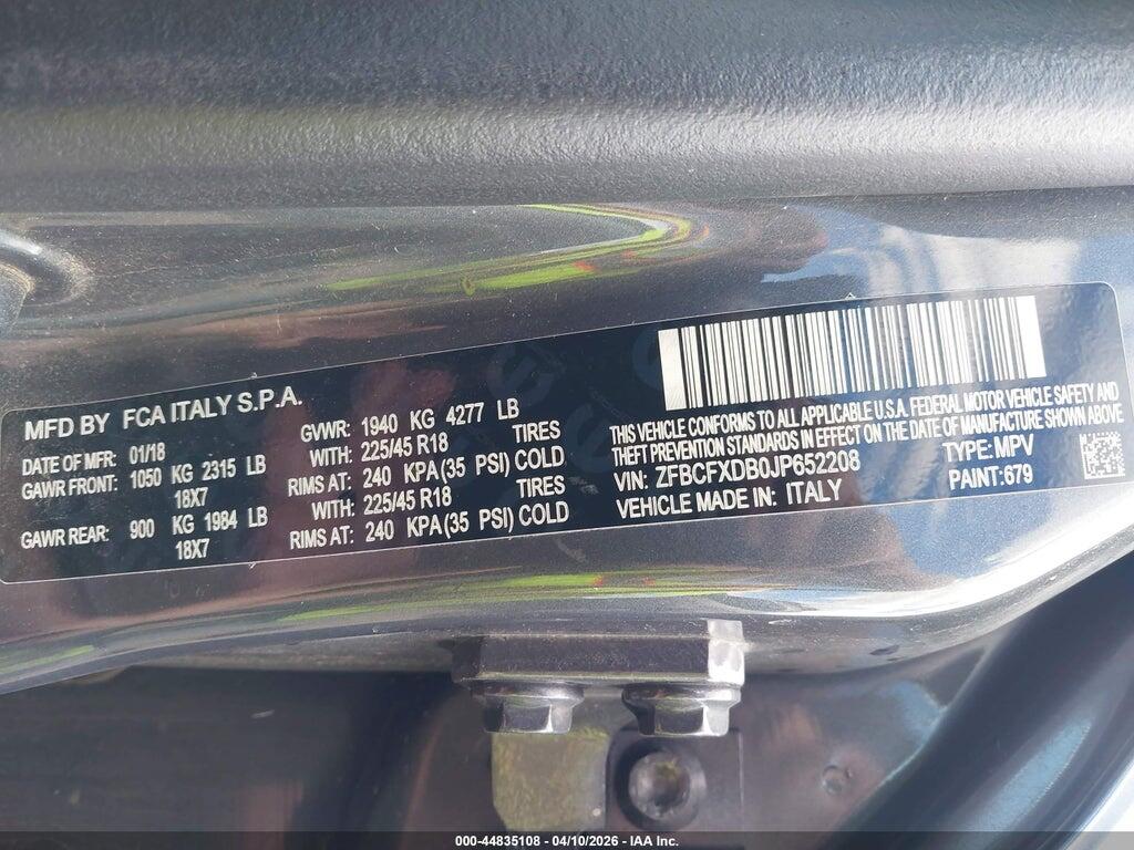ZFBCFXDB0JP652208 2018 FIAT 500X photo no. 9