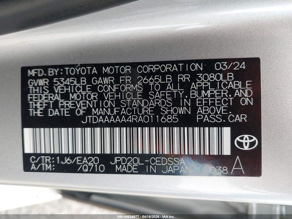 JTDAAAAA4RA011685 2024 TOYOTA MIRAI photo no. 9