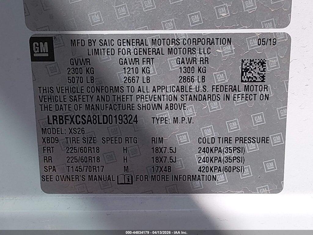 LRBFXCSA8LD019324 2020 BUICK ENVISION photo no. 9
