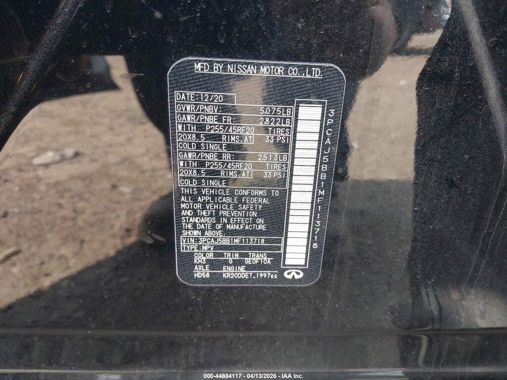 3PCAJ5BB1MF113718 2021 INFINITI QX50 photo no. 9