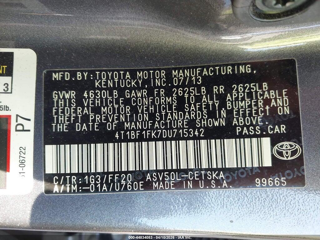 4T1BF1FK7DU715342 2013 TOYOTA CAMRY photo no. 9