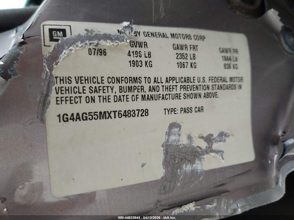 1G4AG55MXT6483728 1996 BUICK CENTURY photo no. 9