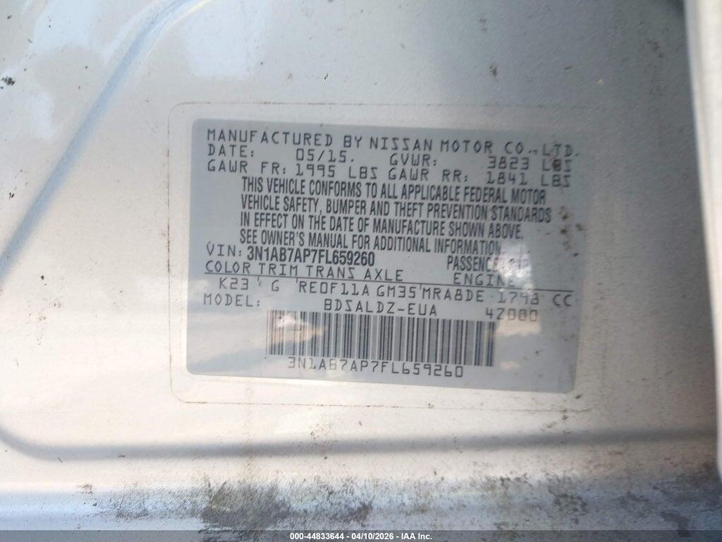3N1AB7AP7FL659260 2015 NISSAN SENTRA photo no. 9