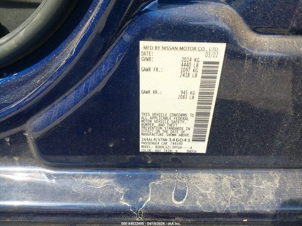 1N4AL4CV7NN346041 2022 NISSAN ALTIMA photo no. 9