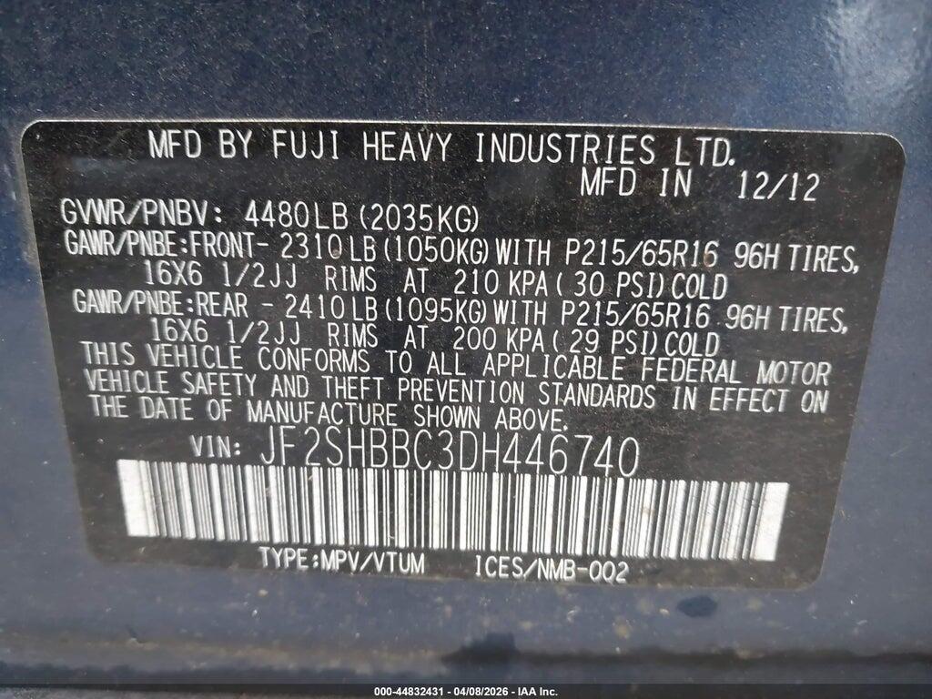 JF2SHBBC3DH446740 2013 SUBARU FORESTER photo no. 9